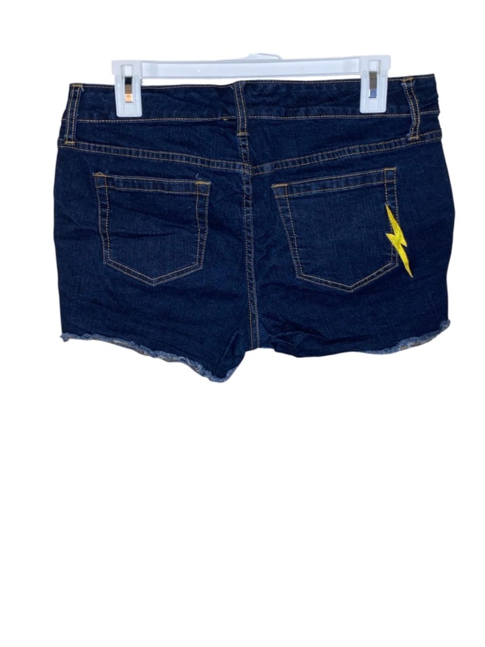 HARRY POTTER Denim Raw Hem Shorts Featuring Embroidered Hogwarts Patches - Picture 3 of 4